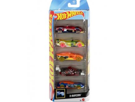PACK DE 5 VEHICULES HOT WHEELS : X-RAYCERS - MATTEL - JBJ74 - SET VOITURES MINIATURES