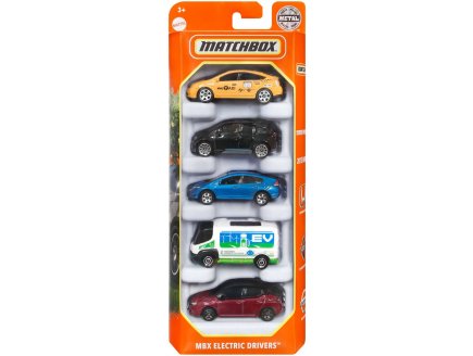 PACK DE 5 VEHICULES MATCHBOX : MBX ELECTRIC DRIVERS - MATTEL - HFH08 - SET VOITURES MINIATURES