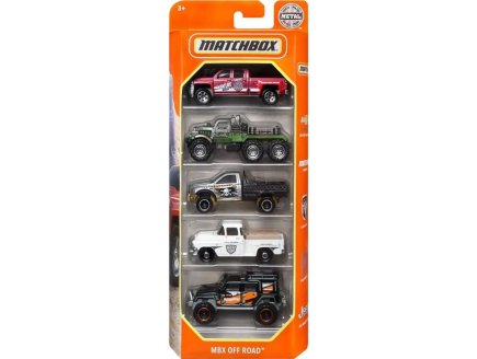 PACK DE 5 VEHICULES MATCHBOX : MBX OFF ROAD - MATTEL - HFH10 - SET VOITURES MINIATURES