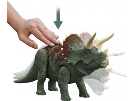 Pack jurassic world : 4 dinosaures : velociraptor blue megaraptor triceratops et dilophosaurus - dino - Mattel hjj85