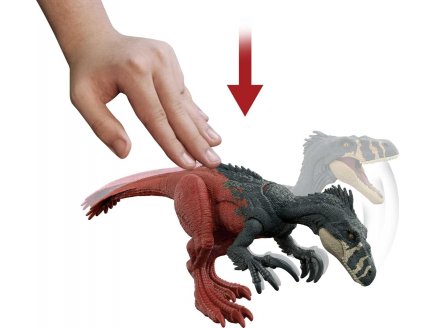 Pack jurassic world : 4 dinosaures : velociraptor blue megaraptor triceratops et dilophosaurus - dino - Mattel hjj85