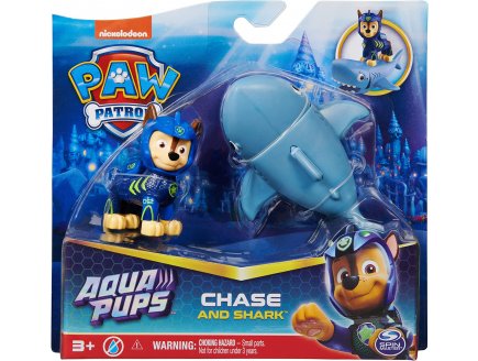 PAT PATROUILLE AQUA PUPS CHASE ET SON REQUIN - FIGURINE CHIEN - PAW PATROL - SPIN MASTER - 20139319