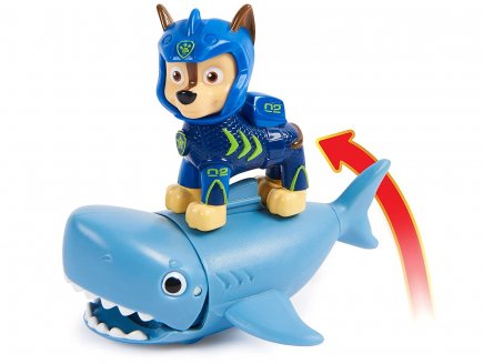 Pat patrouille aqua pups chase et son requin - figurine chien - paw patrol - Spin master - 20139319