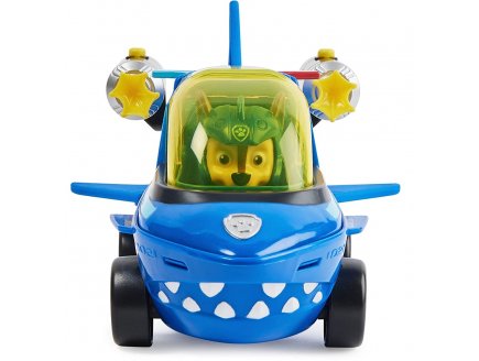 Pat patrouille aqua pups : chase et son sous-marin requin - figurine chien - vehicule de luxe - paw patrol - Spin master - 20140363