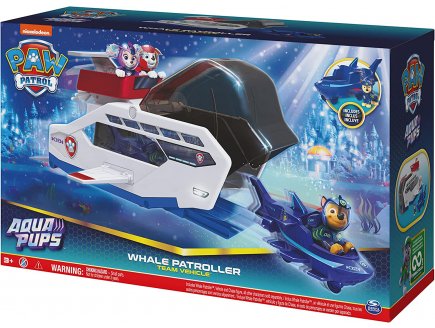 PAT PATROUILLE AQUA PUPS : CONTROLEUR DE BALEINES + UN VEHICULE + FIGURINE CHIEN CHASE - VEHICULE - PAW PATROL - SPIN MASTER - 20139113