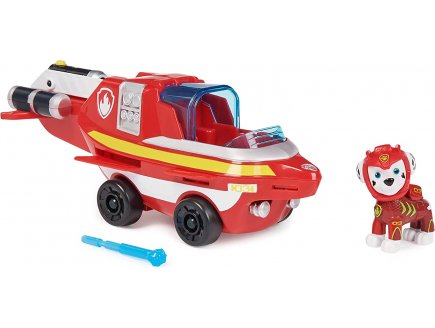 Pat patrouille aqua pups : marcus et son sous-marin dauphin - figurine chien - vehicule de luxe - paw patrol - Spin master - 20140362