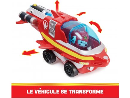 Pat patrouille aqua pups : marcus et son sous-marin dauphin - figurine chien - vehicule de luxe - paw patrol - Spin master - 20140362