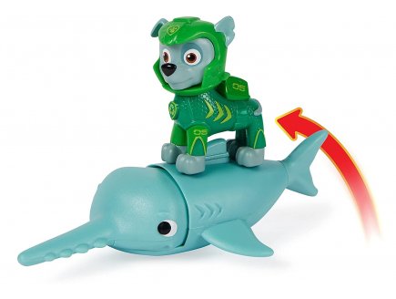 Pat patrouille aqua pups rocky et son poisson scie - figurine chien - paw patrol - Spin master - 20139322