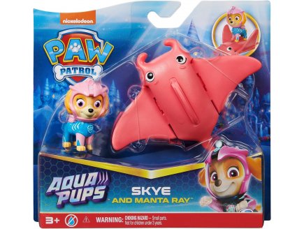 PAT PATROUILLE AQUA PUPS STELLA ET SON RAIE MANTA - FIGURINE CHIEN - PAW PATROL - SPIN MASTER - 20139324