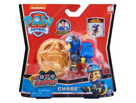 PAT PATROUILLE CHASE AVEC SAC A DOS ET BADGE - FIGURINE CHIEN - PAW PATROL MOTO PUPS - SPIN MASTER - 20128239