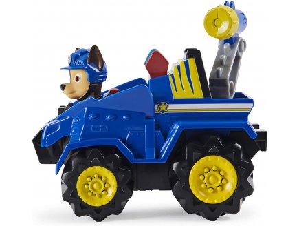Pat patrouille chase et son quad tout terrain de police + dinosaure mystere - figurine chien - paw patrol dino rescue