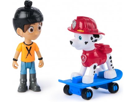 Pat patrouille danny et son skate et chien marcus - 2 figurines - paw patrol - Spin master 20148184