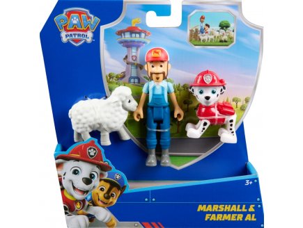 Pat Patrouille Fermier Al avec mouton et Marcus - 3 figurines - Chien - Paw Patrol - Spin Master - 20152004