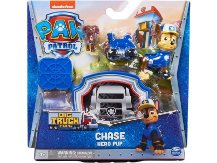 PAT PATROUILLE HERO PUP - CHASE + DRONE DE SAUVETAGE A CLIPSER +  ANIMAL + CENTRE DE COMMANDE - FIGURINE CHIEN - PAW PATROL - SPIN MASTER - 20139036