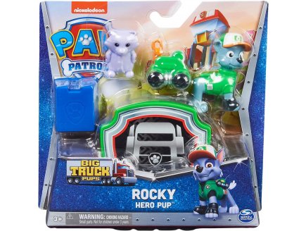 PAT PATROUILLE HERO PUP - ROCKY + DRONE DE SAUVETAGE A CLIPSER + RATON LAVEUR + CENTRE DE COMMANDE - FIGURINE CHIEN - PAW PATROL - SPIN MASTER - 20139039