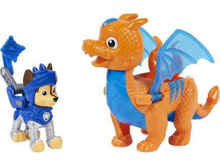 Pat patrouille knights rescue chase et dragon draco orange et bleu - figurine chien - paw patrol - Spin master - 20135925