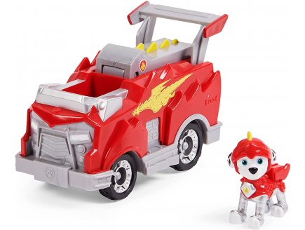 Pat patrouille knights rescue : marcus avec son camion de pompier - figurine chien - vehicule de luxe - paw patrol - Spin master - 20135918