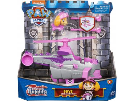 PAT PATROUILLE KNIGHTS RESCUE : STELLA ET SON HELICOPTERE - FIGURINE CHIEN - VEHICULE DE LUXE - PAW PATROL - SPIN MASTER - 20135919