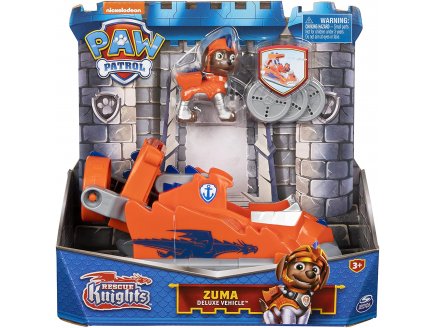 PAT PATROUILLE KNIGHTS RESCUE : ZUMA ET SON  HOVERCRAFT - FIGURINE CHIEN - VEHICULE DE LUXE - PAW PATROL - SPIN MASTER - 20135922