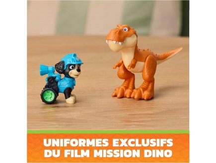 Pat Patrouille le Film Mission Dino 6 Figurines : Ryder Rex Marcus Stella Chase et T-Rex - Chien + Dinosaure