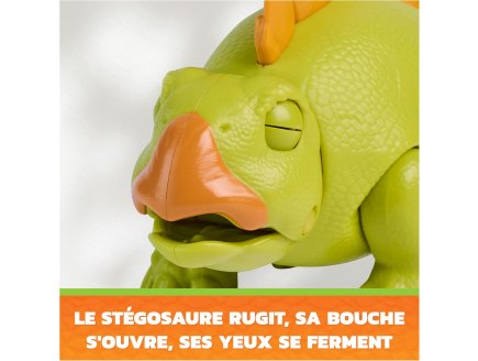 Pat Patrouille le Film Mission Dino : Chase et Stégosaure Rugissant - Figurine chien + Dinosaure
