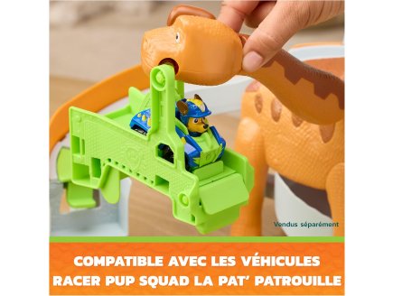 Pat Patrouille le Film Mission Dino Marcus et Rhubarbe T-Rex et Monte-charge brachiosaure avec piste - Chien + Dinosaure