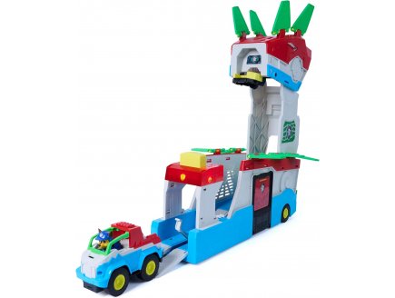 Pat Patrouille le Film Mission Dino : Quartier G�n�ral Mobile 55 cm Haut + Sons et lumi�res + Figurine chien Chase + Voiture - QG 