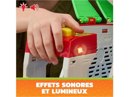 Pat Patrouille le Film Mission Dino : Quartier G�n�ral Mobile 55 cm Haut + Sons et lumi�res + Figurine chien Chase + Voiture - QG 
