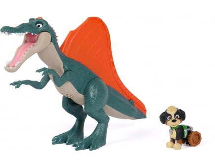 Pat Patrouille le Film Mission Dino : Rex et grand Stégosaure Rugissant - Figurine chien + Dinosaure