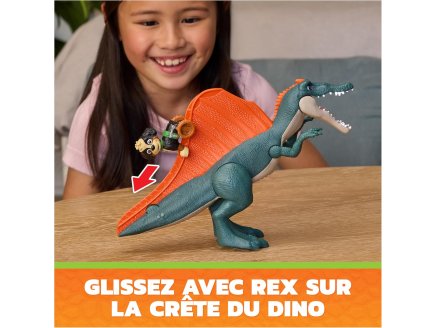 Pat Patrouille le Film Mission Dino : Rex et grand Stégosaure Rugissant - Figurine chien + Dinosaure