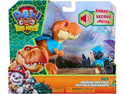 Pat Patrouille le Film Mission Dino : Rex et T-Rex Rugissant - Figurine chien + Dinosaure