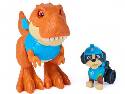 Pat Patrouille le Film Mission Dino : Rex et T-Rex Rugissant - Figurine chien + Dinosaure