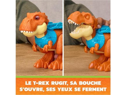 Pat Patrouille le Film Mission Dino : Rex et T-Rex Rugissant - Figurine chien + Dinosaure
