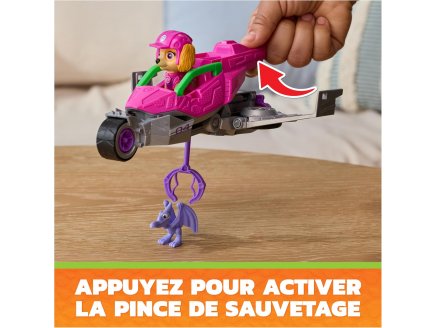 Pat Patrouille le Film Mission Dino : Stella avec avion et bébé Pterodactyl - Figurine chien + Dinosaure - Véhicule