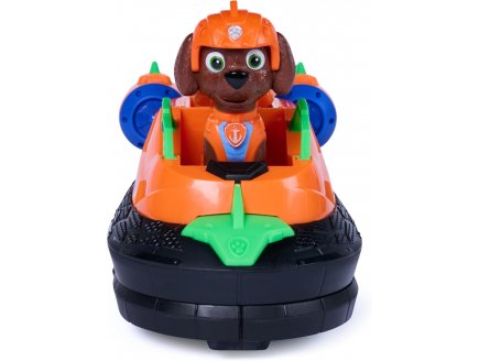 Pat Patrouille le Film Mission Dino : Zuma avec Hovercraft et b�b� Ankylosaurus - Figurine chien + Dinosaure - V�hicule