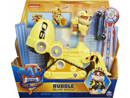 PAT PATROUILLE LE FILM : RUBEN ET SON CAMION TOUPIE TRANSFORMABLE - FIGURINE CHIEN - VEHICULE DE LUXE - PAW PATROL - SPIN MASTER - 20133389