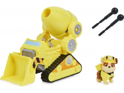 Pat patrouille le film : ruben et son camion toupie transformable - figurine chien - vehicule de luxe - paw patrol - Spin master - 20133389
