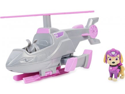 Pat patrouille le film : stella avec son helicoptere transformable - figurine chien - vehicule de luxe - paw patrol - Spin master - 20134761