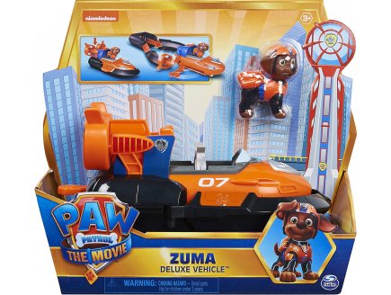 PAT PATROUILLE LE FILM : ZUMA AVEC SON HOVERCRAFT TRANSFORMABLE - FIGURINE CHIEN - VEHICULE DE LUXE - PAW PATROL - SPIN MASTER - 20133391