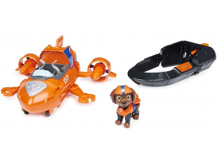 Pat patrouille le film : zuma avec son hovercraft transformable - figurine chien - vehicule de luxe - paw patrol - Spin master - 20133391