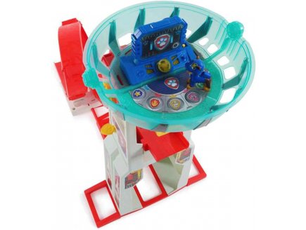 Pat patrouille le quartier g?n?ral rescue wheels 106 cm avec sons et lumi?res + v?hicule  police + figurine chase - paw patrol - Spin master - 20146467