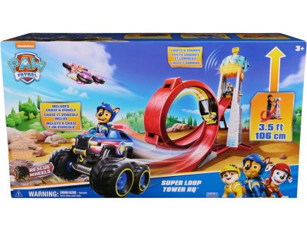 PAT PATROUILLE LE QUARTIER GENERAL RESCUE WHEELS 106 CM AVEC SONS ET LUMIERES + VEHICULE POLICE + FIGURINE CHASE - PAW PATROL - SPIN MASTER - 20146467