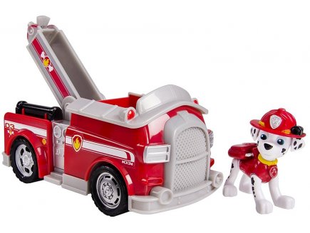 Pat Patrouille Marcus avec camion de pompier grande échelle - figurine chien - Spin master - 20114322