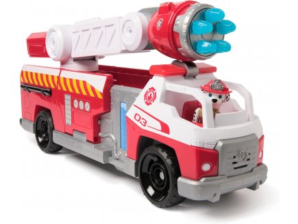 Pat patrouille Marcus + Grand camion de pompier 51 cm avec effet sonore et lumineux et grand chelle + Chien Marcus + Vhicule - Paw Patrol - Spin Master