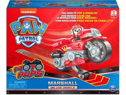 PAT PATROUILLE MOTO PUPS : MARCUS AVEC SA MOTO A RETROFRICTION - FIGURINE CHIEN - VEHICULE DE LUXE - PAW PATROL - SPIN MASTER