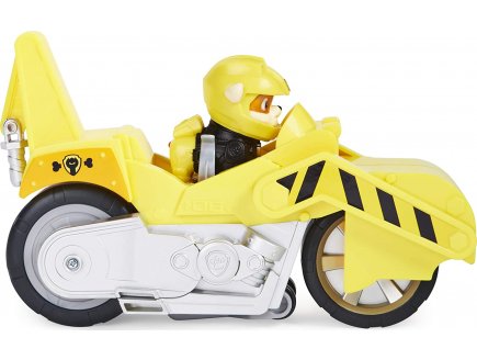 Pat patrouille moto pups : ruben avec sa moto chantier a retrofriction - figurine chien - vehicule de luxe - paw patrol - Spin master - 20129829