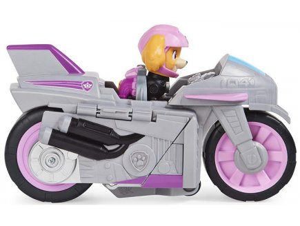Pat patrouille moto pups : stella avec sa moto a retrofriction - figurine chien - vehicule de luxe - paw patrol - Spin master - 20129826