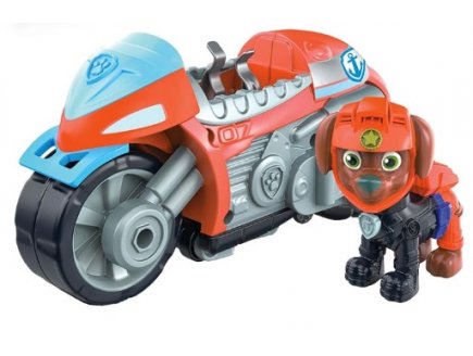 Pat patrouille moto pups : zuma avec sa moto a retrofriction - figurine chien - vehicule de luxe - paw patrol - Spin master - 20129831