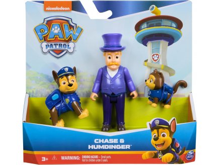 PAT PATROUILLE MR HELLINGER ET CHASE - 3 FIGURINES - CHIEN - PAW PATROL - SPIN MASTER - 20148183