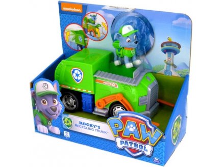 PAT PATROUILLE ROCKY AVEC CAMION POUBELLE - FIGURINE CHIEN - PAW PATROL - SPIN MASTER 